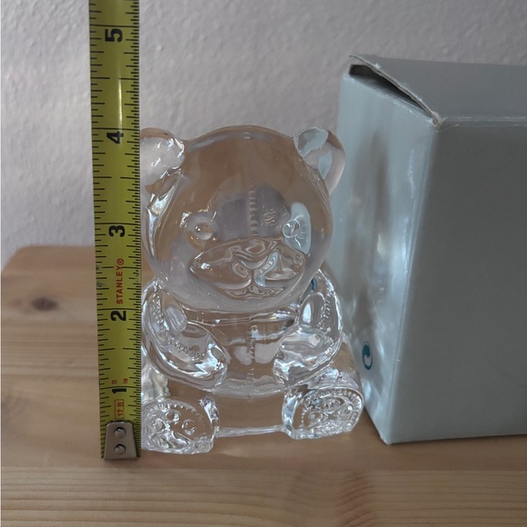 PartyLite Clear Glass Teddy Bear Candle Holder Vintage - Picture 8 of 8